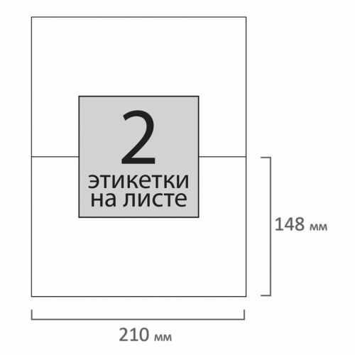 Этикетка самоклеящаяся Staff Everyday 210х148 мм 100 листов по 2 шт белая 111833 фото 2